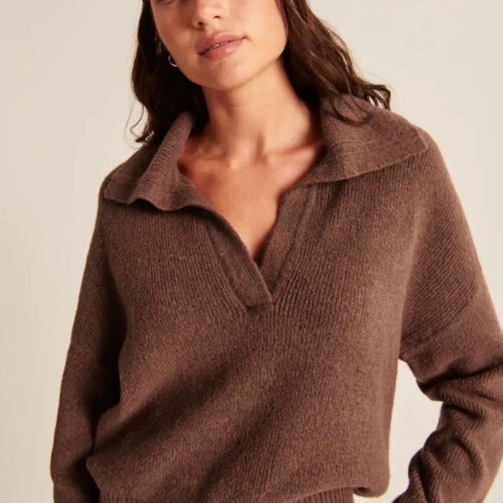 A&F Sweater Polo - Brown L